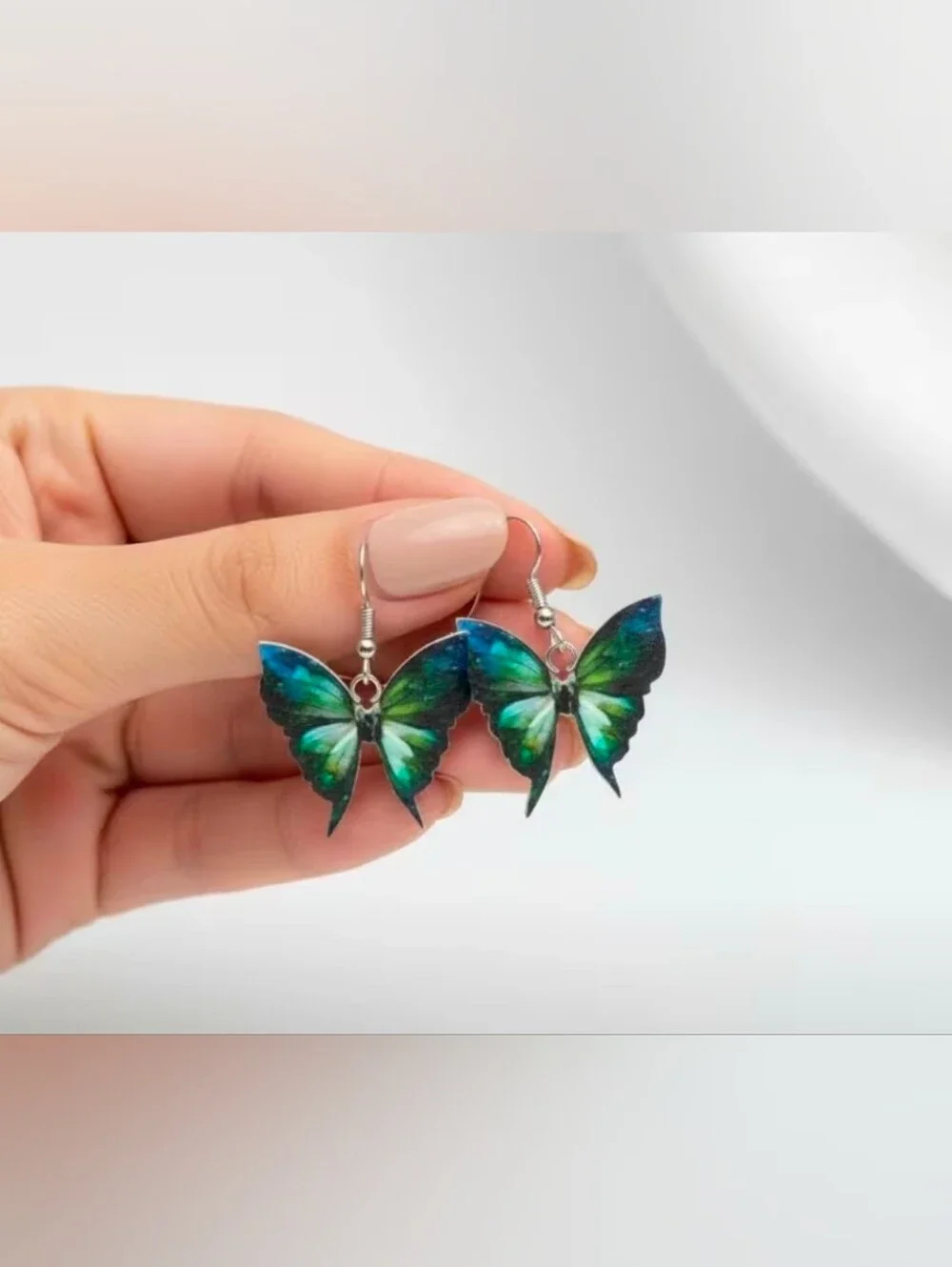 $8 Each Or Bundle 5/$20 Green Blue Butterfly Dangle Earrings